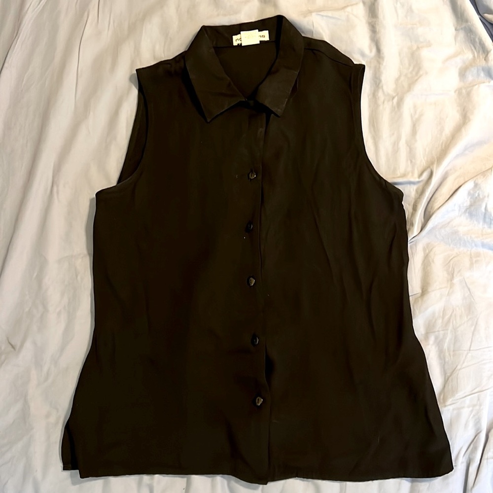 Ladies dress blouse black sleeveless size Medium